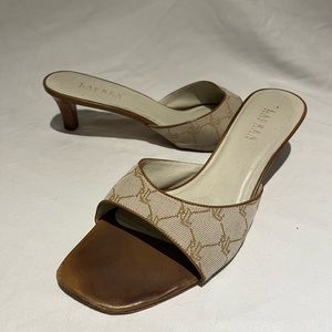 Lauren Ralph Lauren Logo Patterned Chunky Heels | Size 11